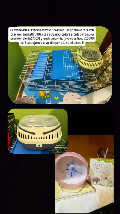 Jaula grande para mascotas con accesorios - miniatura 1