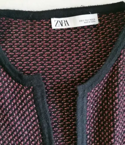 Cardigan Zara burdeo brillante talla M - miniatura 2