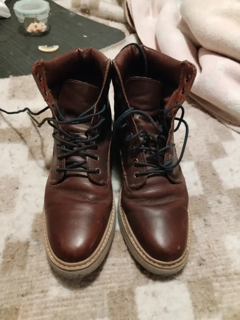 Botas de cuero marrón para mujer - 2