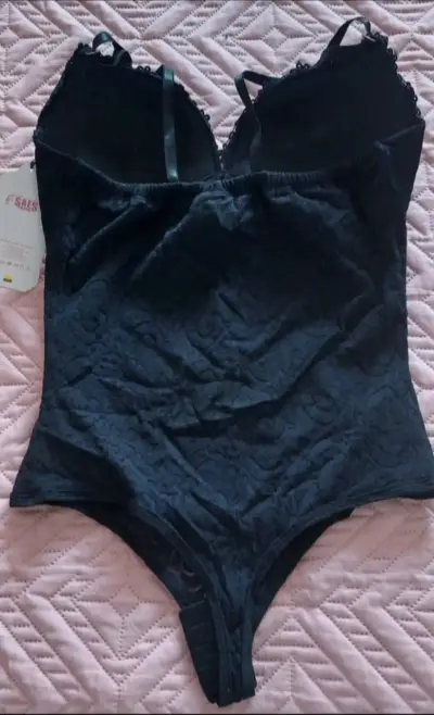 Body negro con perlas talla M - miniatura 2