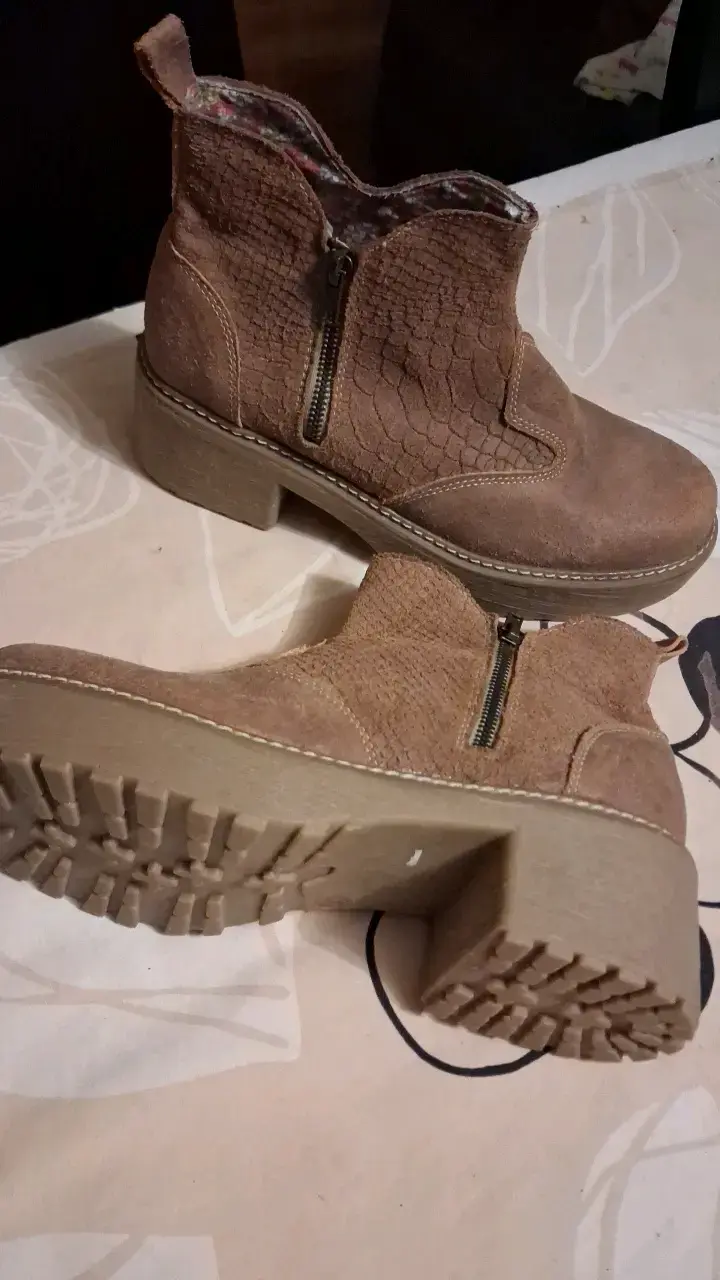 Botines de cuero marrón con cierre lateral - 3
