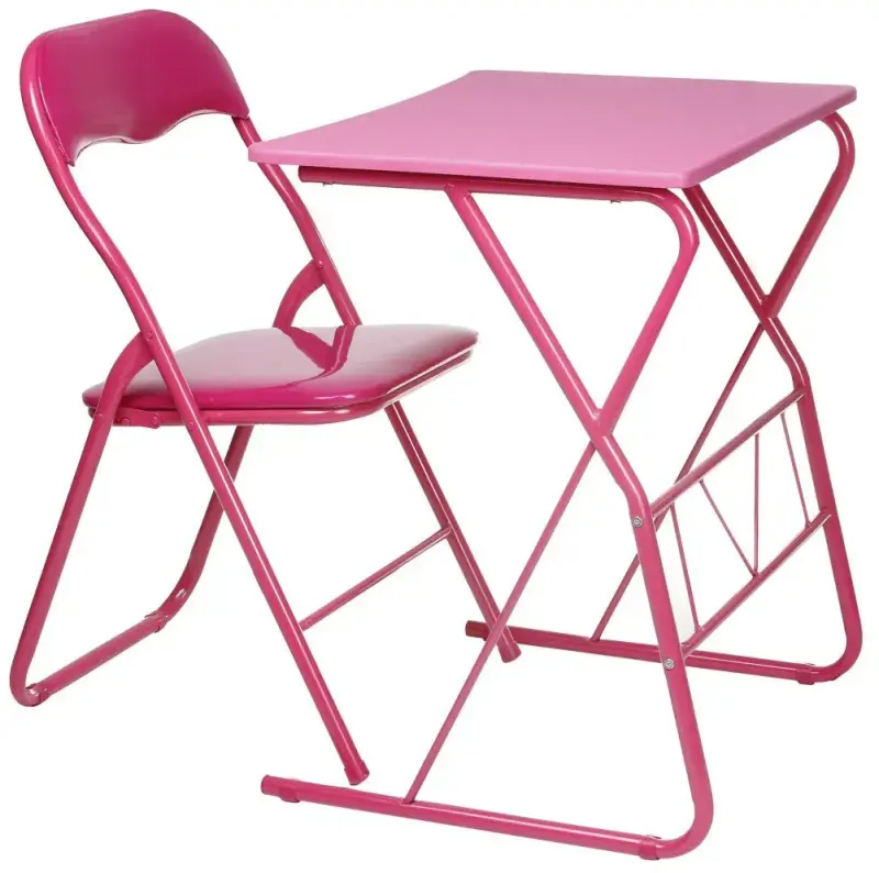 Escritorio mesa y silla rosa - 1