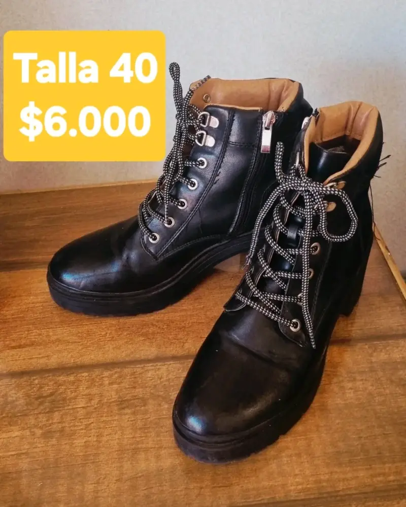 Botines negros con tacón talla 40 - 2