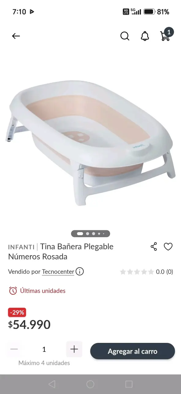 Tina de baño plegable Infanti para bebé - 5