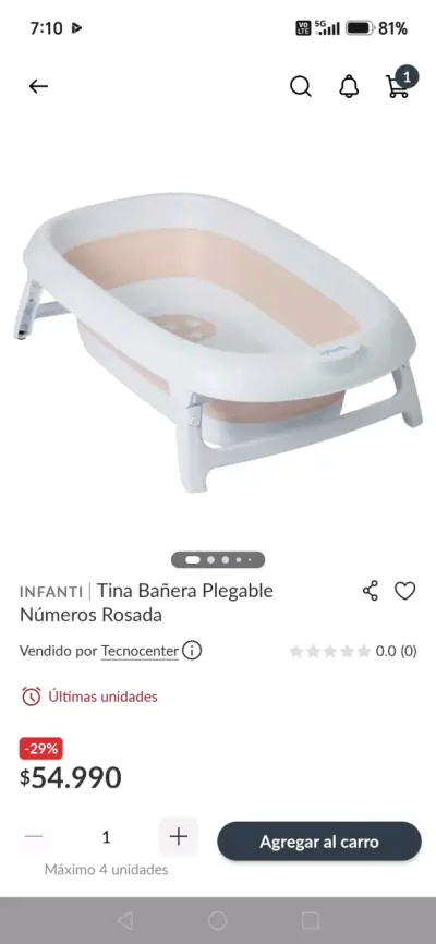 Tina de baño plegable Infanti para bebé - miniatura 5