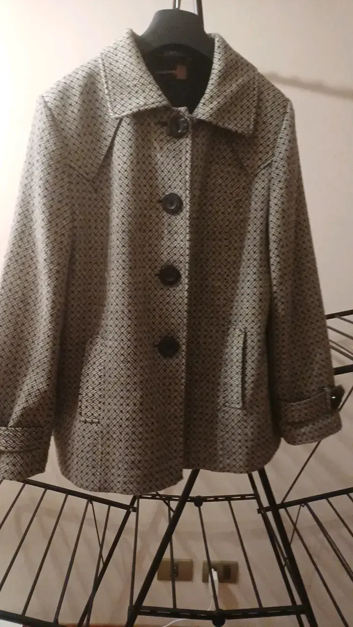 Abrigo Boulevard gris con patrón elegante talla L - 1