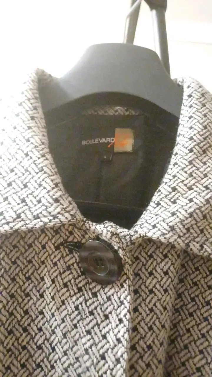 Abrigo Boulevard gris con patrón elegante talla L - 3