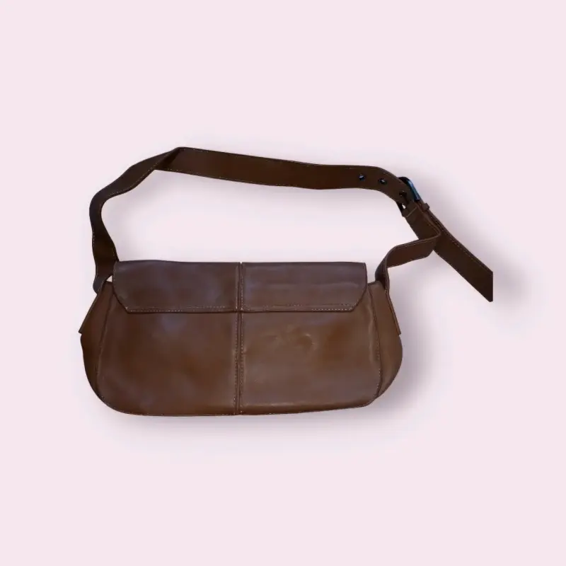 Bolso bandolera de cuero marrón - 2
