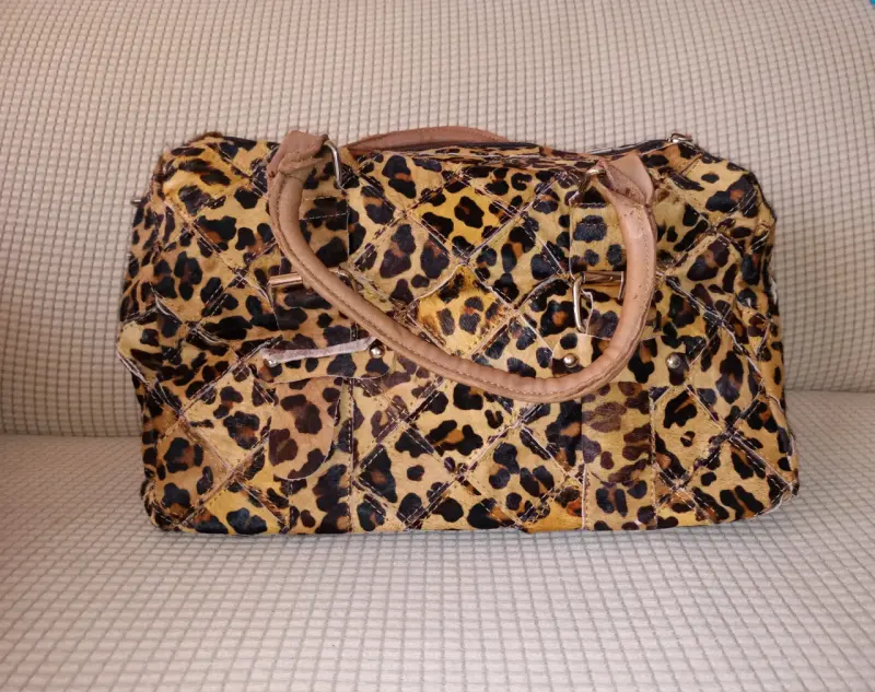 Bolso de mano con estampado animal print - 1
