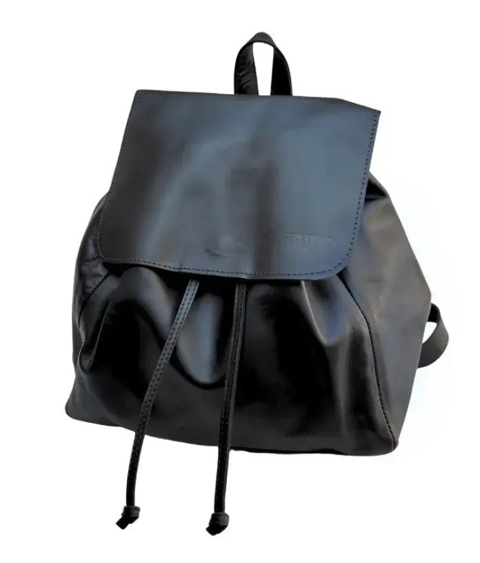 Mochila de cuero negra elegante - 1