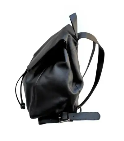 Mochila de cuero negra elegante - miniatura 2