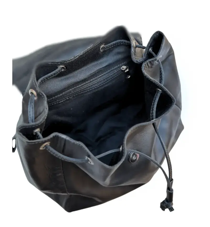 Mochila de cuero negra elegante - 3