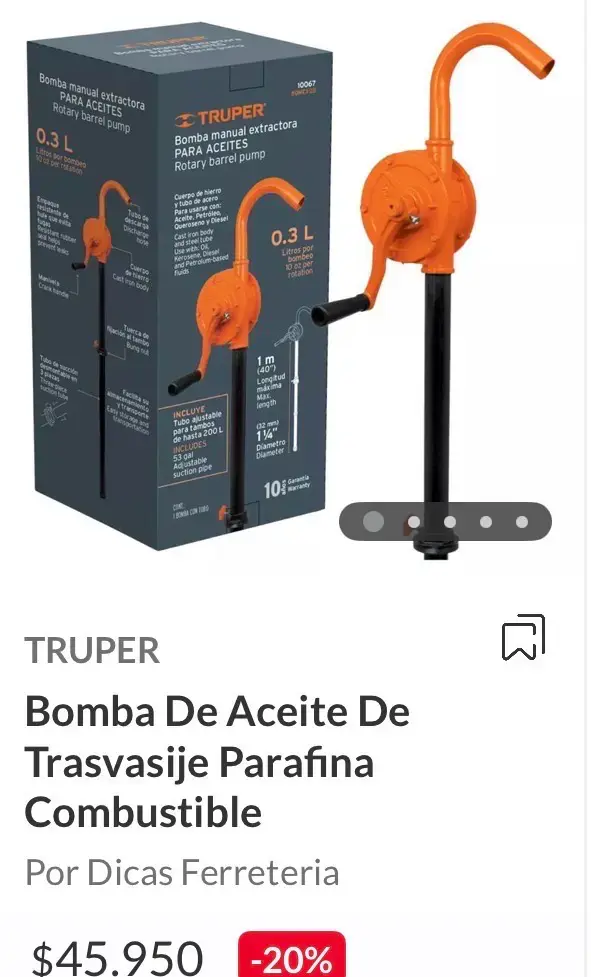 Bomba manual para aceites