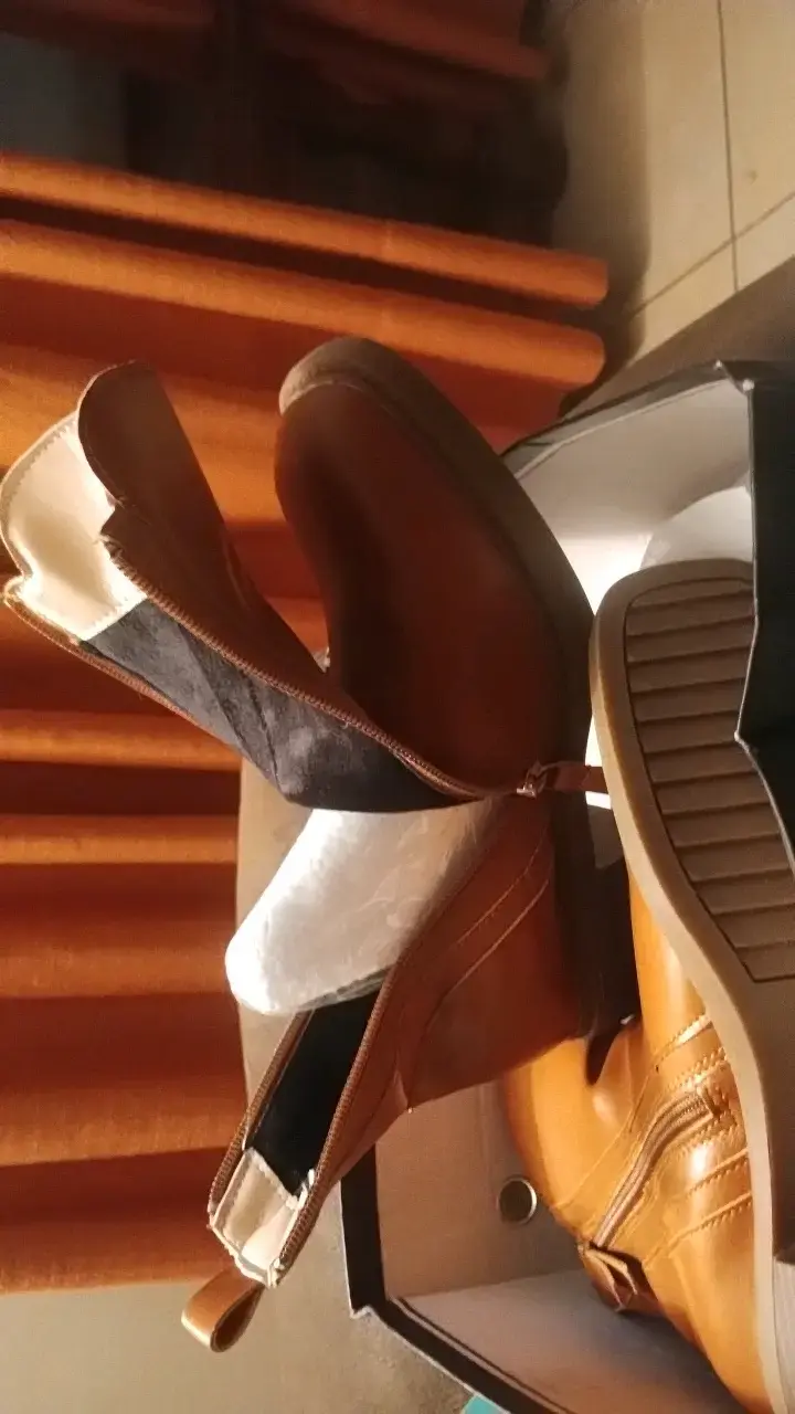 Botines de cuero marrón con tacón - 3