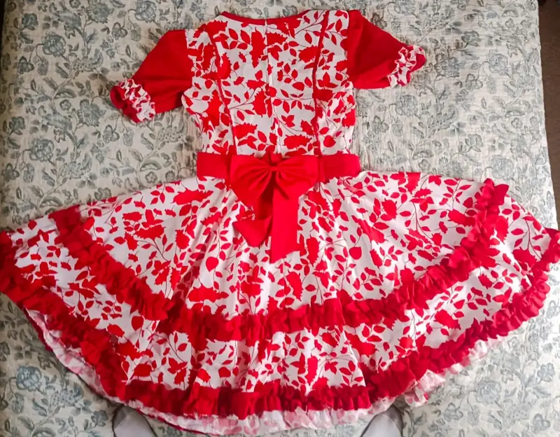 Vestido china rojo y blanco - 2