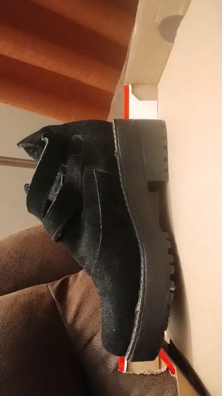 Botines negros de gamuza con plataforma - 4