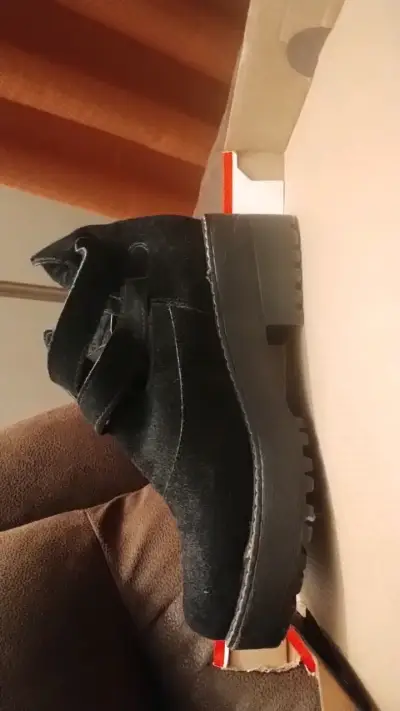 Botines negros de gamuza con plataforma - miniatura 4