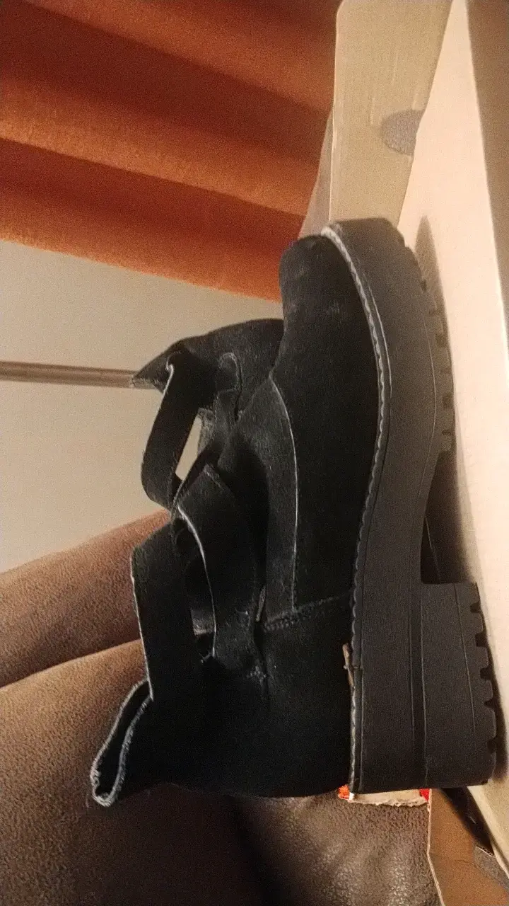 Botines negros de gamuza con plataforma - 5