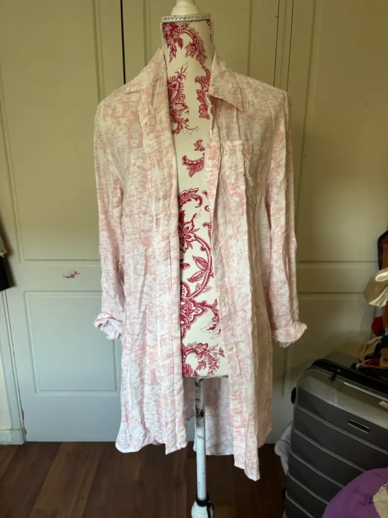 Blusa larga Wadis estampada rosa claro - 1
