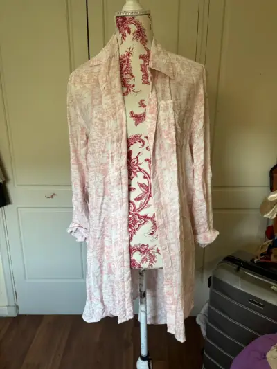 Blusa larga Wadis estampada rosa claro - miniatura 1