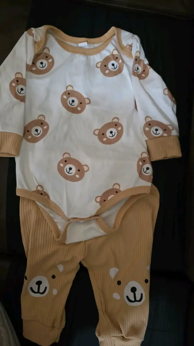 Conjunto de bebé H&M beige de algodón - 5