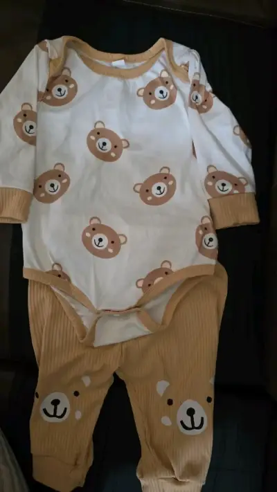 Conjunto de bebé H&M beige de algodón - miniatura 5