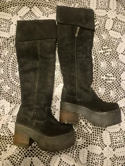 Botas negras de plataforma alta TALLA 35 - miniatura 1