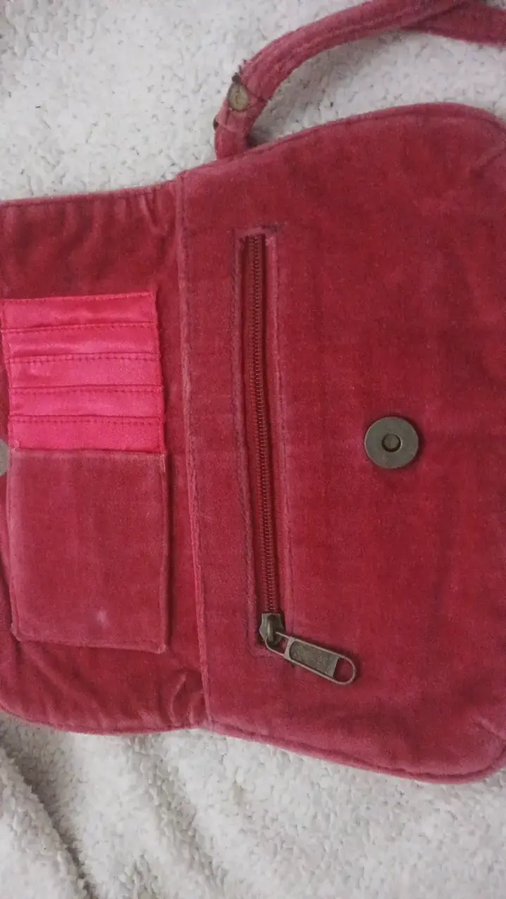 Cartera roja Umbrale de terciopelo - 5