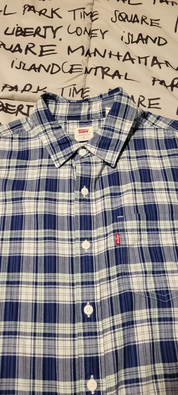Camisa de cuadrille azul y blanco - 2