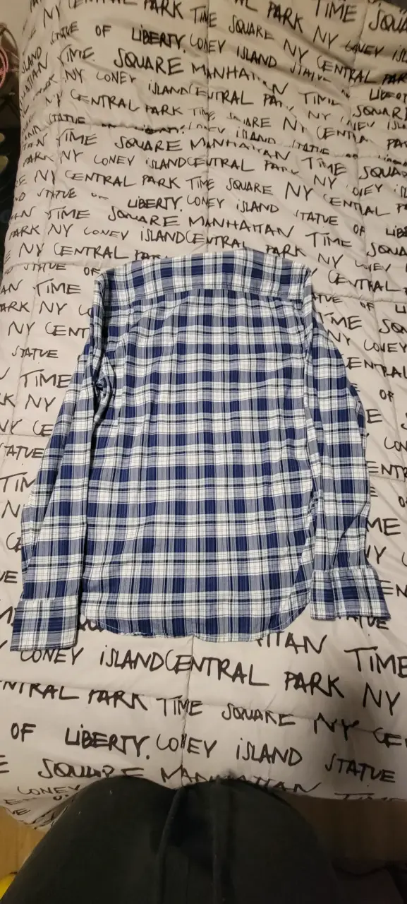Camisa de cuadrille azul y blanco - 3