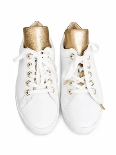 Zapatillas de mujer -M K- White Gold, De Cuero. - miniatura 1