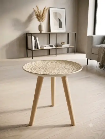Mesa auxiliar de madera estilo escandinavo - miniatura 1