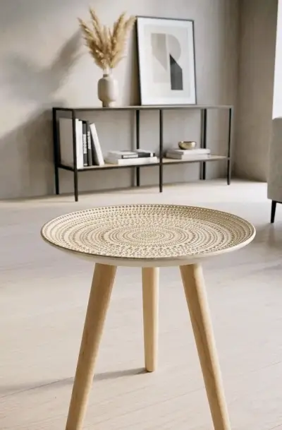 Mesa auxiliar de madera estilo escandinavo - miniatura 3