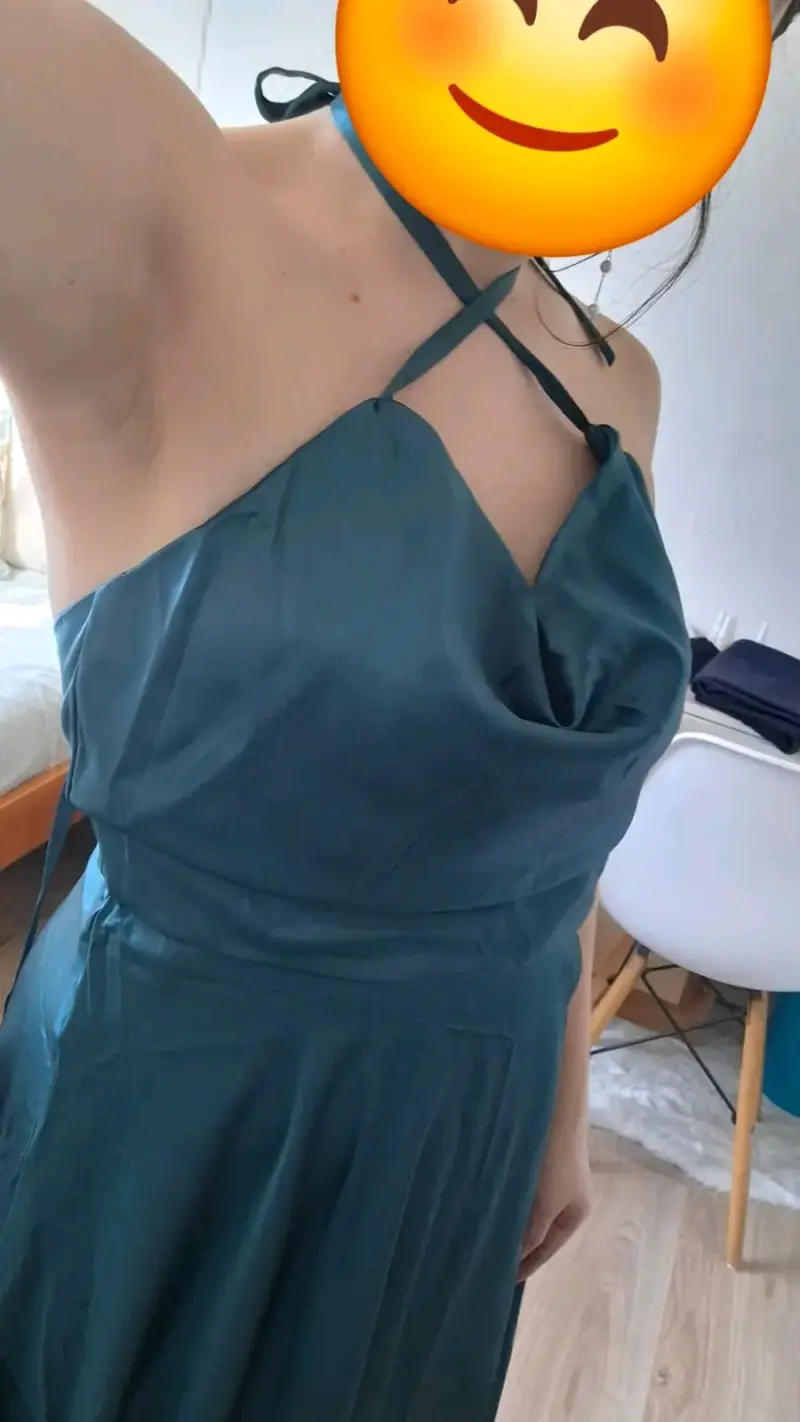 Vestido largo de gala verde talla S/M - 4
