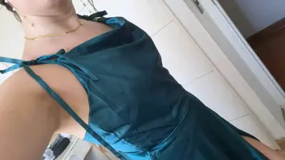 Vestido largo de gala verde talla S/M - miniatura 5