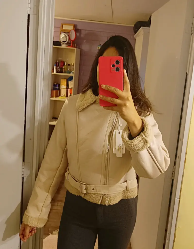 Chaqueta beige aviadora nueva - 1
