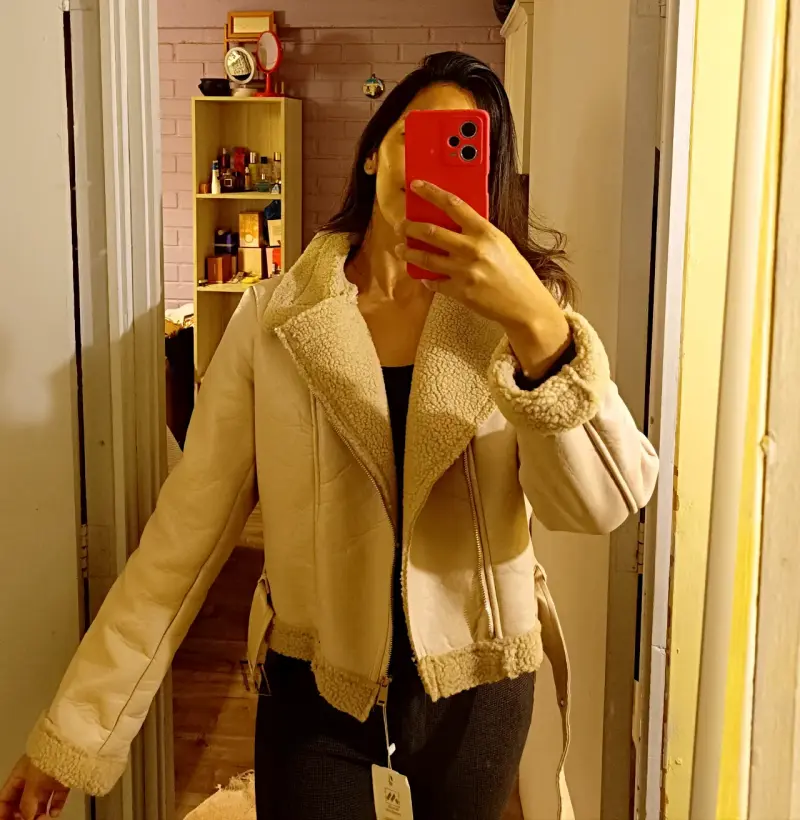 Chaqueta beige aviadora nueva - 3