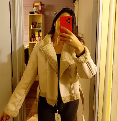 Chaqueta beige aviadora nueva - miniatura 3