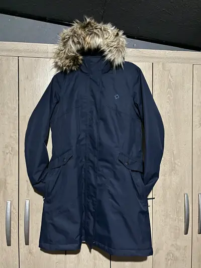 Parka azul con capucha y forro interior - miniatura 2