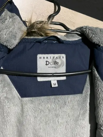 Parka azul con capucha y forro interior - miniatura 3