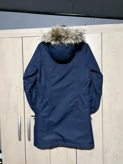 Parka azul con capucha y forro interior - miniatura 6