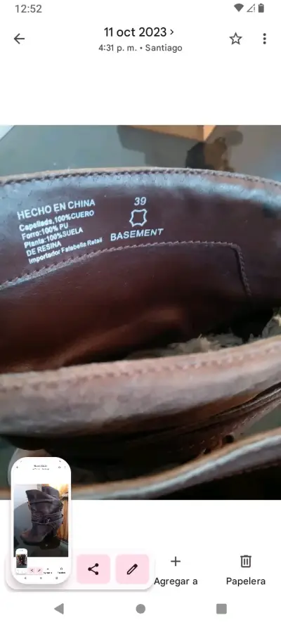Botas de cuero marrón con diseño western - miniatura 3