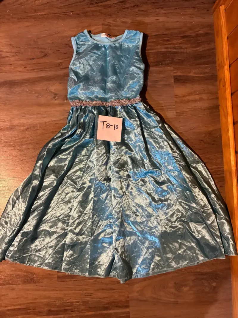 Vestido princesa azul para niña T8-10 - 1