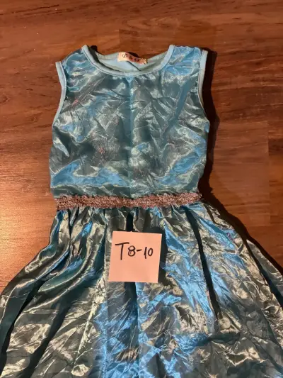 Vestido princesa azul para niña T8-10 - miniatura 2