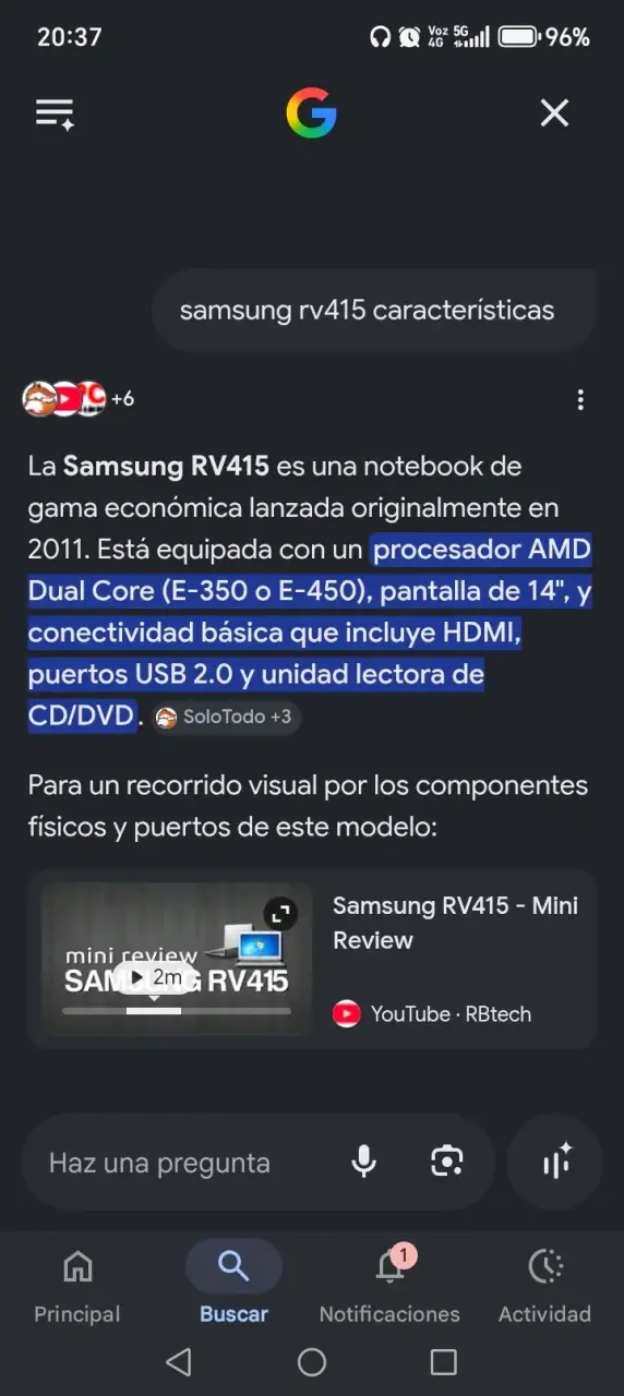 Notebook Samsung RV415 - 5