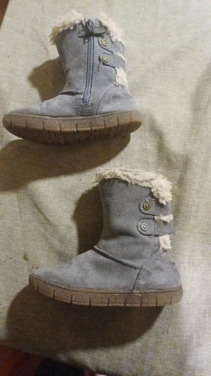 Botas de invierno para niña gris con forro n 25 - 2