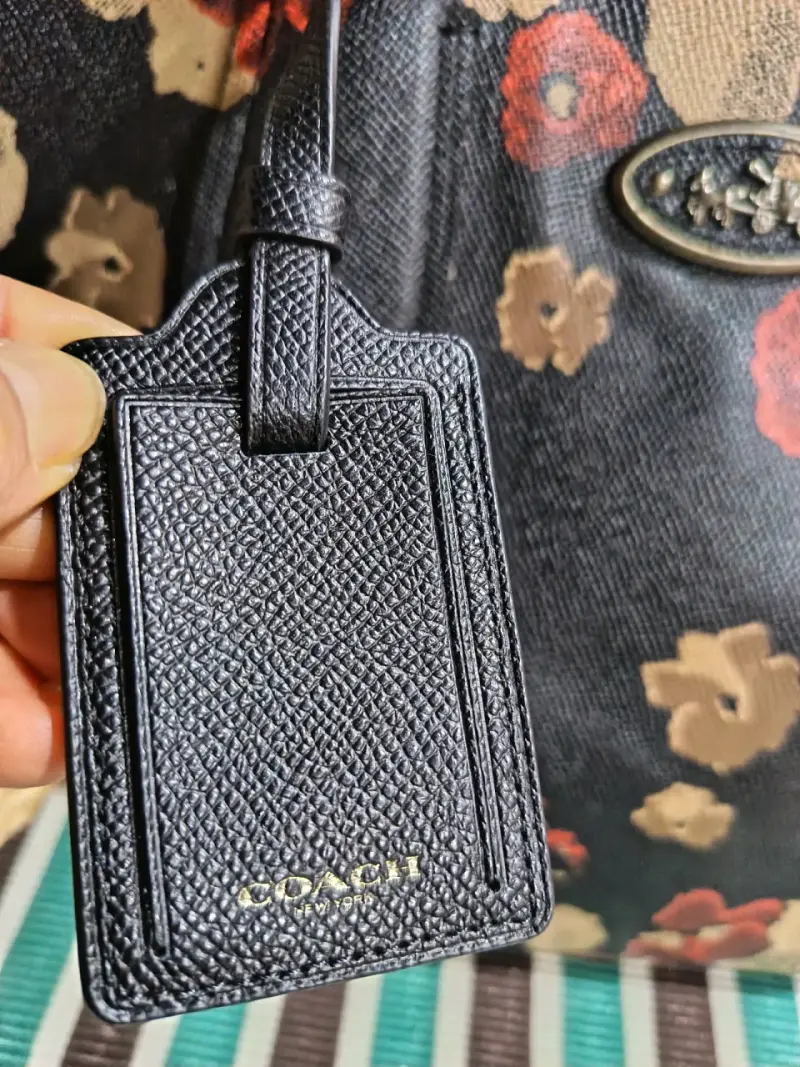 Bolso cuero tote floral Coach negro - 5