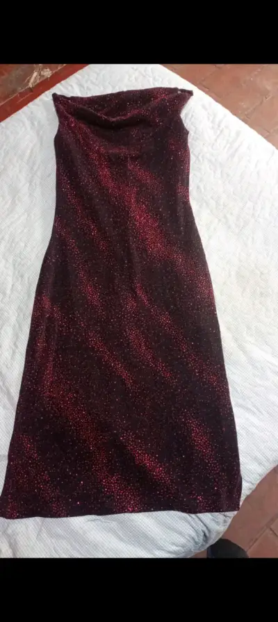 Vestido fiesta tornasol, chaqueta mezclilla chipor - miniatura 1