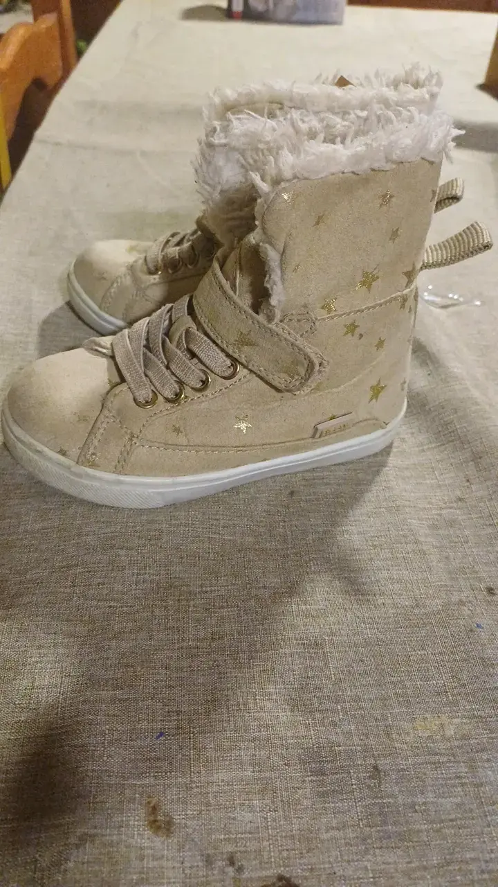 Botines de niña con forro de peluche beige - 2