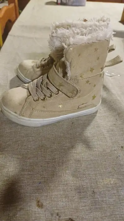 Botines de niña con forro de peluche beige - miniatura 2
